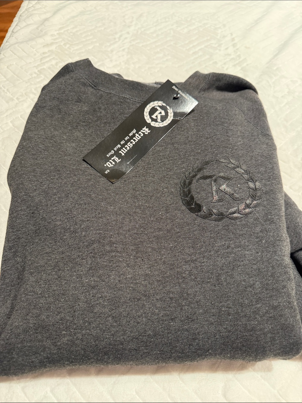 Charcoal Gray Embroidered Crewneck Sweater - Represent Ltd 2XL